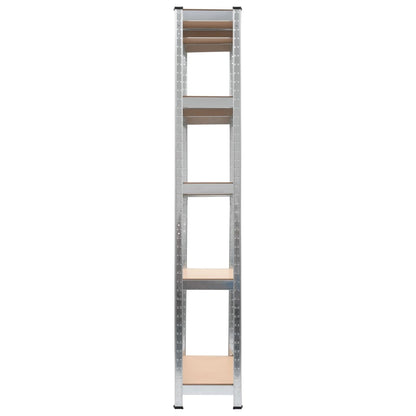 Storage Shelves 2 pcs Silver 35.4"x11.8"x70.9" Steel and MDF