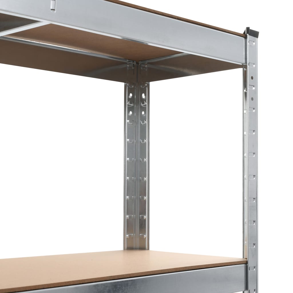 Storage Shelves 2 pcs Silver 35.4"x11.8"x70.9" Steel and MDF