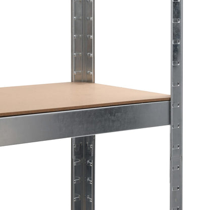 Storage Shelves 2 pcs Silver 35.4"x11.8"x70.9" Steel and MDF
