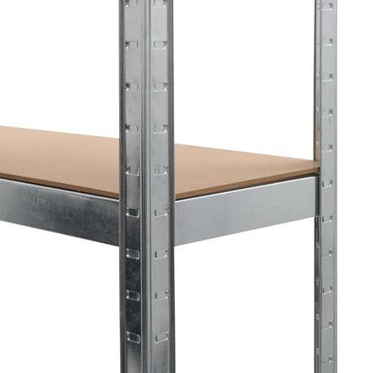 Storage Shelves 2 pcs Silver 35.4"x11.8"x70.9" Steel and MDF