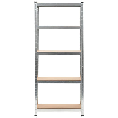 5-Layer Shelves 3 pcs Silver Steel&Engineered Wood