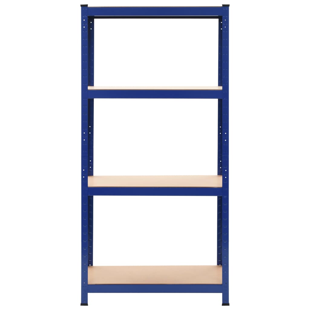 Storage Shelves 2 pcs Blue 31.5"x15.7"x63" Steel and MDF