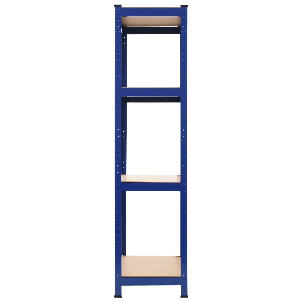 Storage Shelves 2 pcs Blue 31.5"x15.7"x63" Steel and MDF