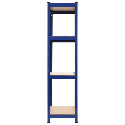Storage Shelves 2 pcs Blue 31.5"x15.7"x63" Steel and MDF