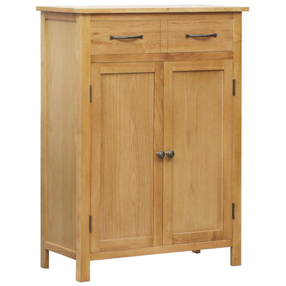 Shoe Cabinet Natural Oak Solid Oak Wood, MDF with Oak Veneer Medium