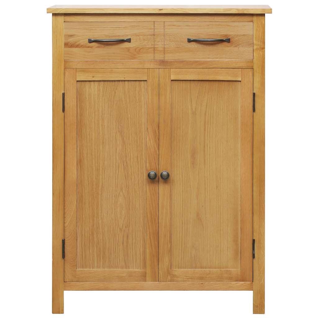 Shoe Cabinet Natural Oak Solid Oak Wood, MDF with Oak Veneer Medium