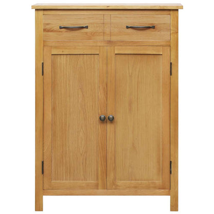 Shoe Cabinet Natural Oak Solid Oak Wood, MDF with Oak Veneer Medium