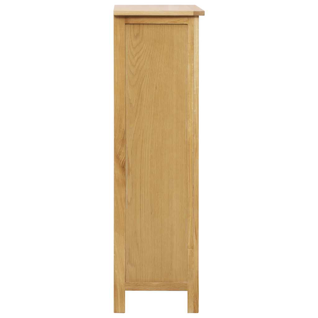 Shoe Cabinet Natural Oak Solid Oak Wood, MDF with Oak Veneer Medium