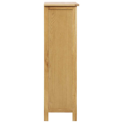 Shoe Cabinet Natural Oak Solid Oak Wood, MDF with Oak Veneer Medium