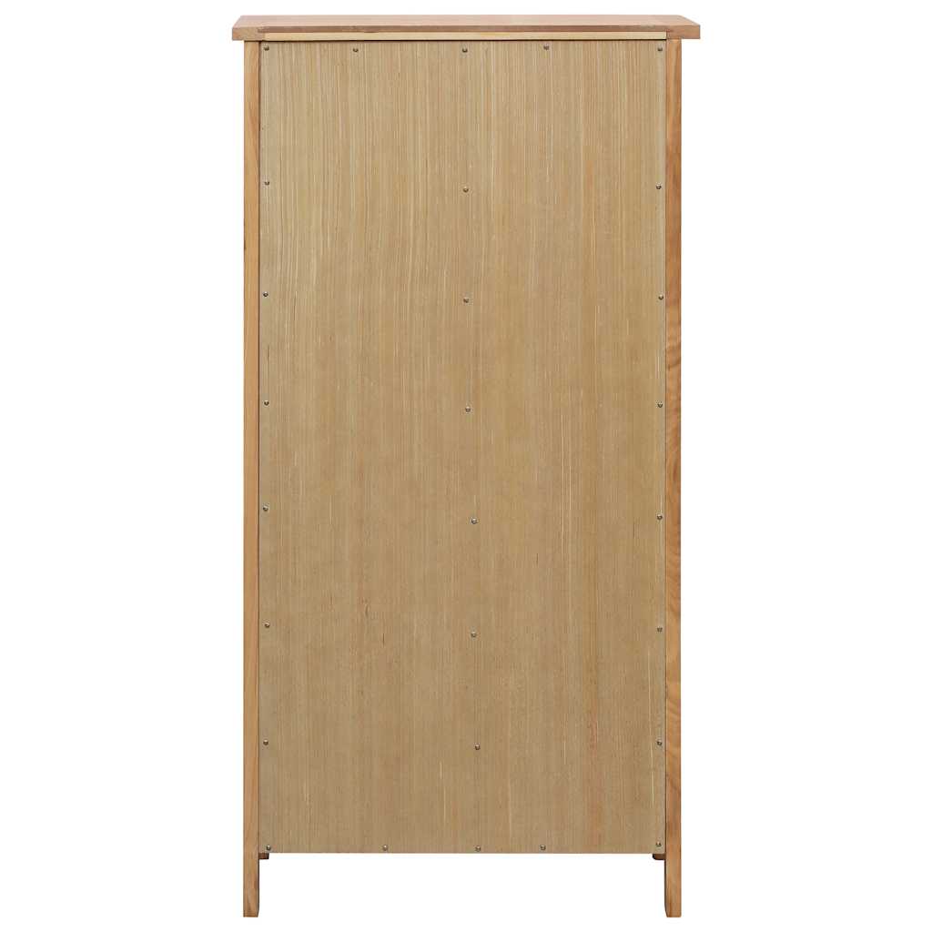 Shoe Cabinet Natural Oak Solid Oak Wood, MDF with Oak Veneer Medium
