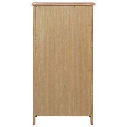 Shoe Cabinet Natural Oak Solid Oak Wood, MDF with Oak Veneer Medium