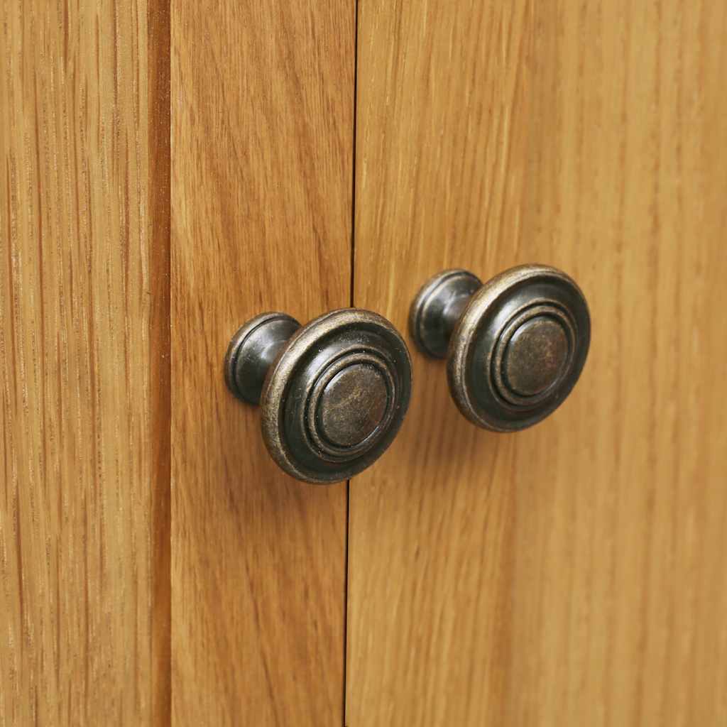 Shoe Cabinet Natural Oak Solid Oak Wood, MDF with Oak Veneer Medium