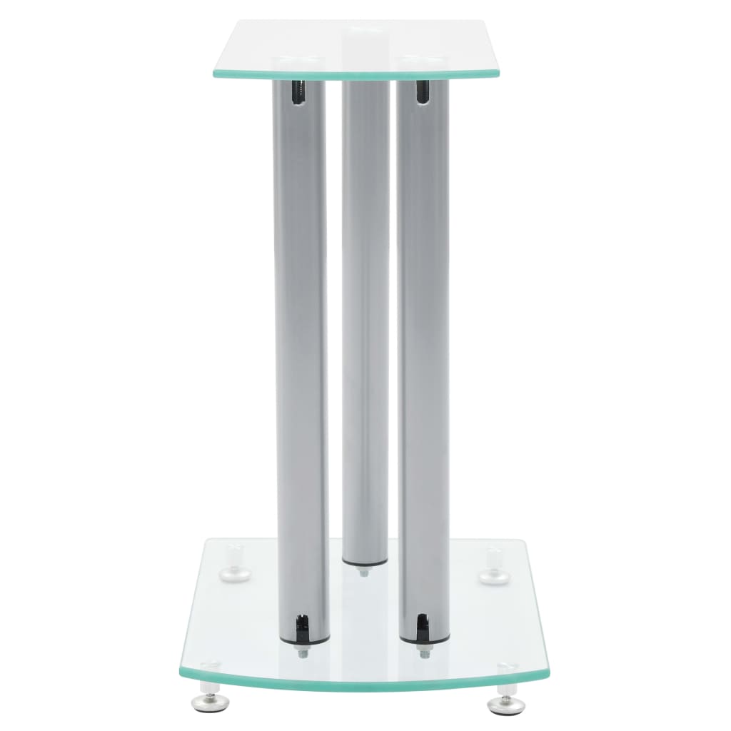 Aluminum Speaker Stands 2 pcs Transparent Safety Glass