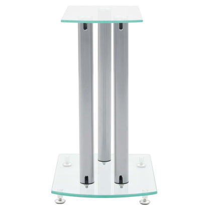 Aluminum Speaker Stands 2 pcs Transparent Safety Glass