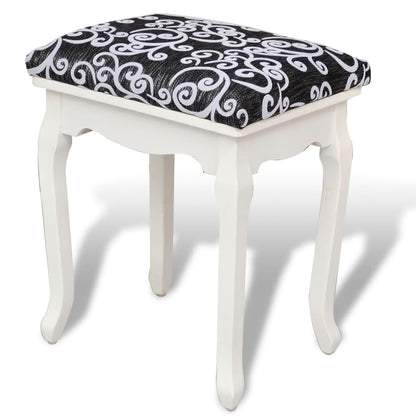 Dressing Stool Black and grey (cushion), white (legs)