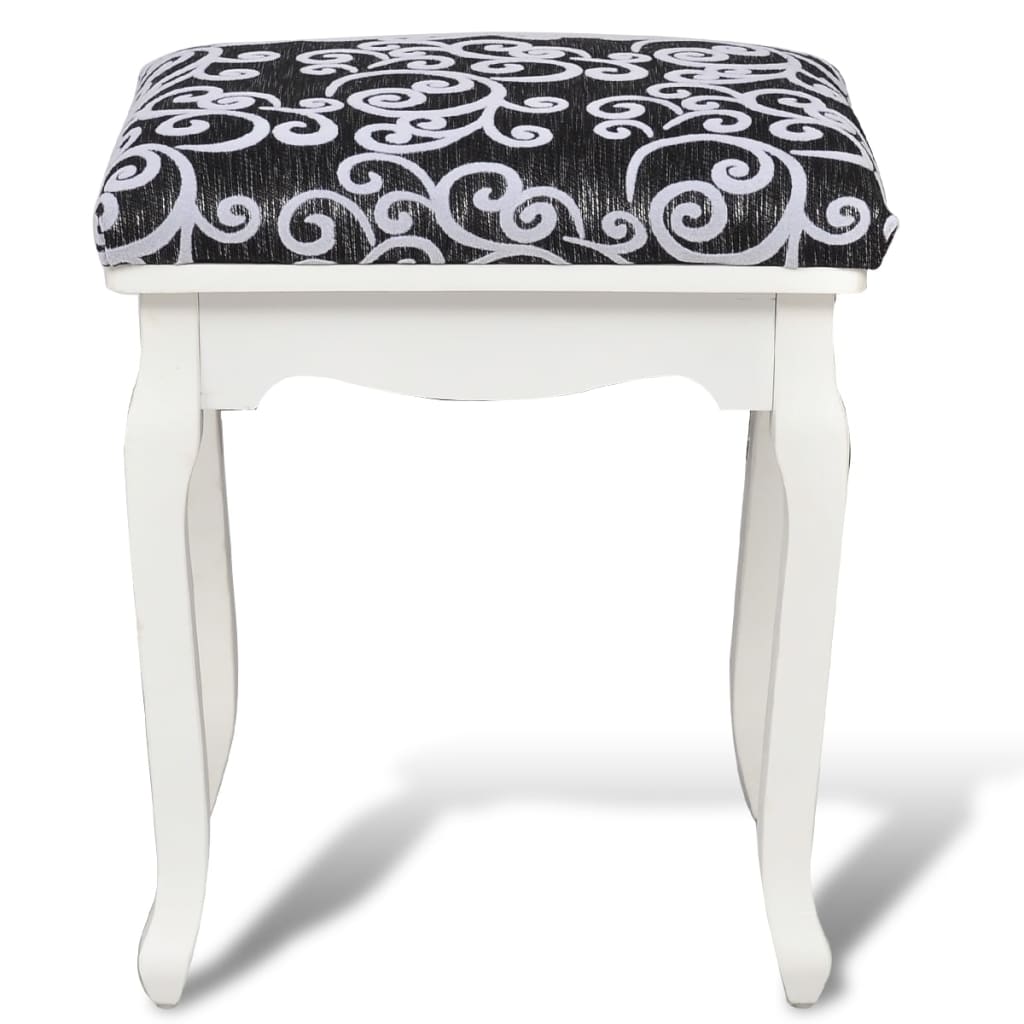 Dressing Stool Black and grey (cushion), white (legs)