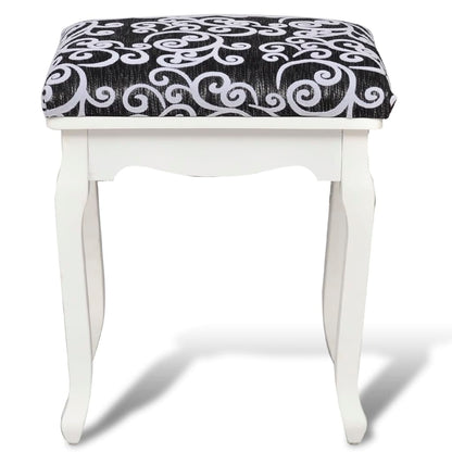 Dressing Stool Black and grey (cushion), white (legs)