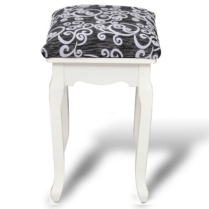 Dressing Stool Black and grey (cushion), white (legs)
