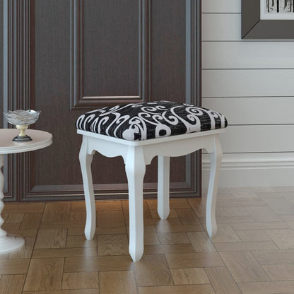 Dressing Stool Black and grey (cushion), white (legs)