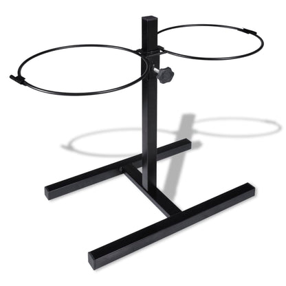 Adjustable Double Diner Pet Dog Feeding Stand & 2 x 1.1gal Stainless Steel Bowls