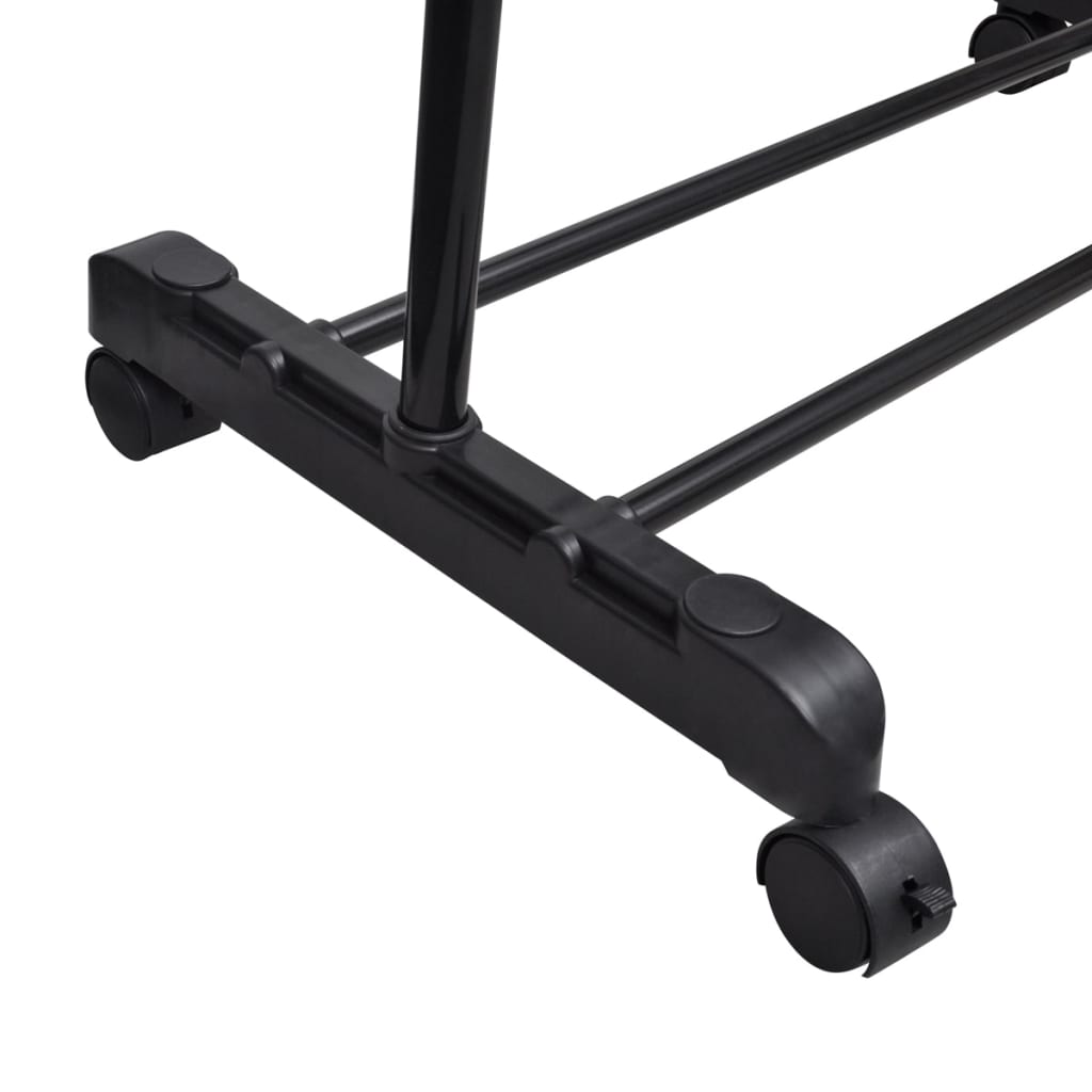 Clothes Rack Silver, Black Stainless Steel, PP Plastic Adjustable
