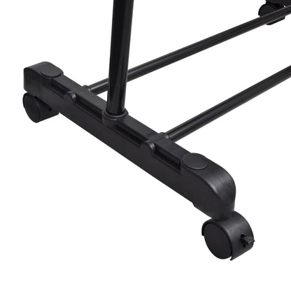 Clothes Rack Silver, Black Stainless Steel, PP Plastic Adjustable
