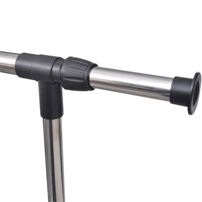 Clothes Rack Silver, Black Stainless Steel, PP Plastic Adjustable