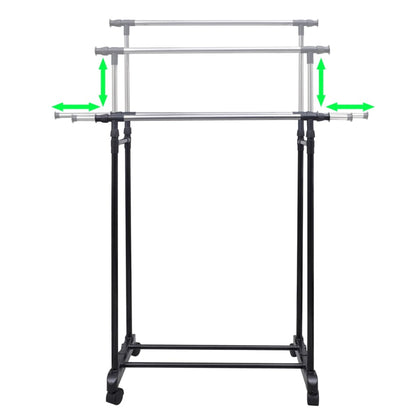 Adjustable Clothes Racks 2 pcs 2 Hanging Rails