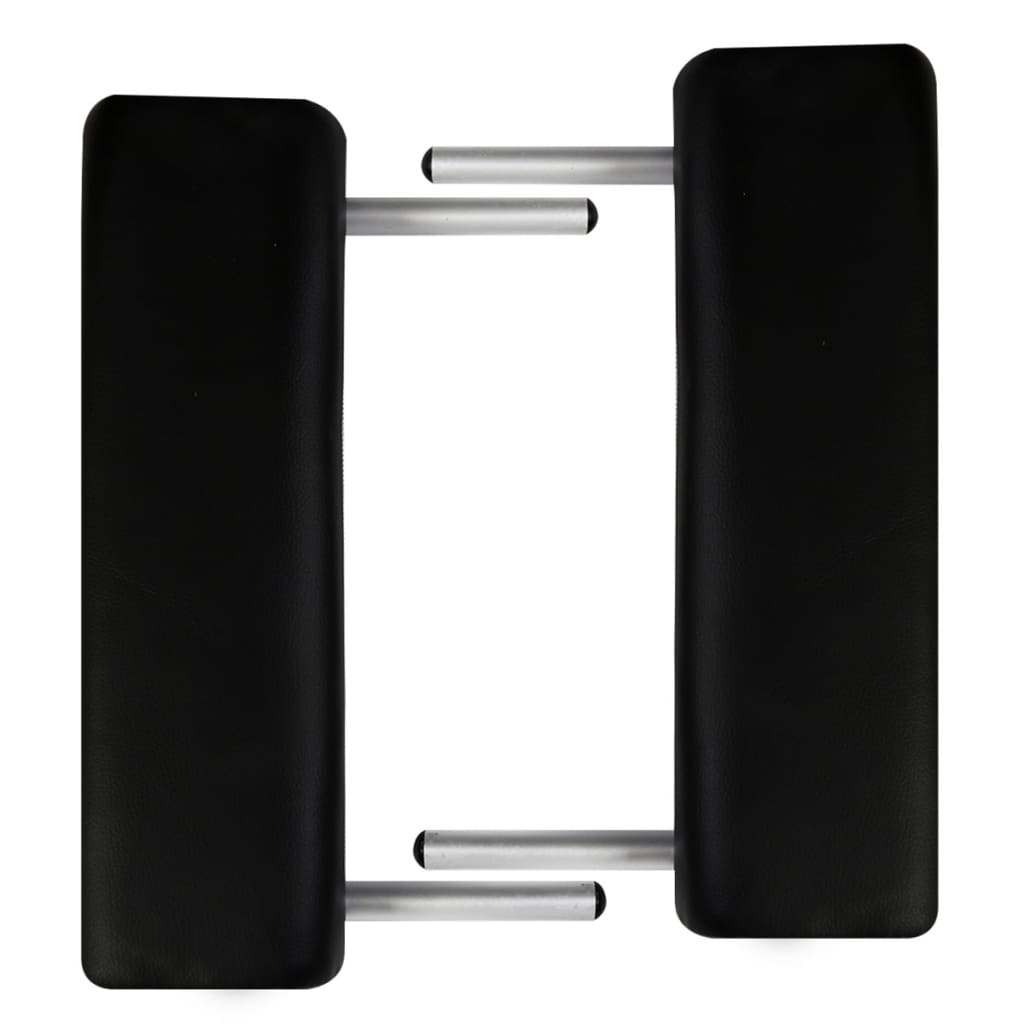 Black Foldable Massage Table 2 Zones with Aluminum Frame