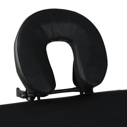 Black Foldable Massage Table 4 Zones with Wooden Frame