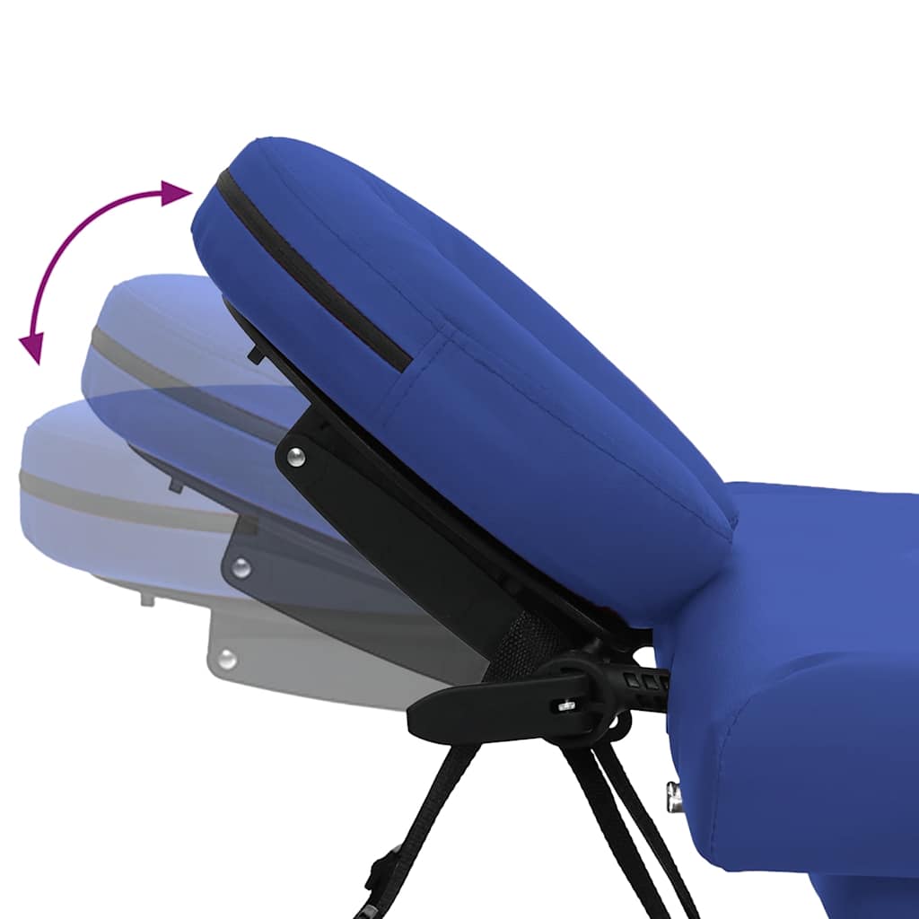 Blue Foldable Massage Table 4 Zones with Aluminum Frame