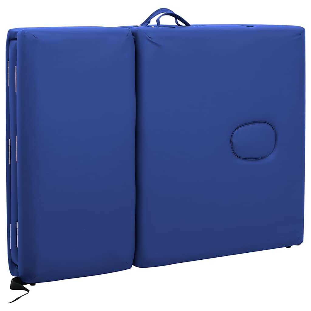 Blue Foldable Massage Table 4 Zones with Aluminum Frame