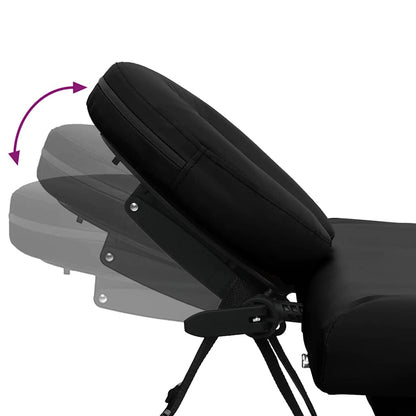 Black Foldable Massage Table 4 Zones with Aluminum Frame