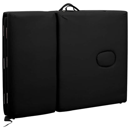 Black Foldable Massage Table 4 Zones with Aluminum Frame