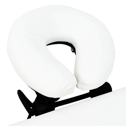 Creme White Foldable Massage Table 4 Zones with Aluminum Frame