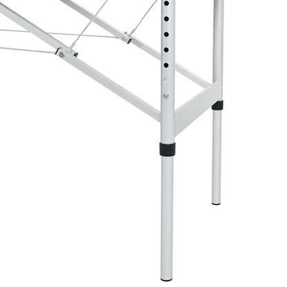 Creme White Foldable Massage Table 4 Zones with Aluminum Frame