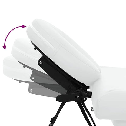 Creme White Foldable Massage Table 4 Zones with Aluminum Frame
