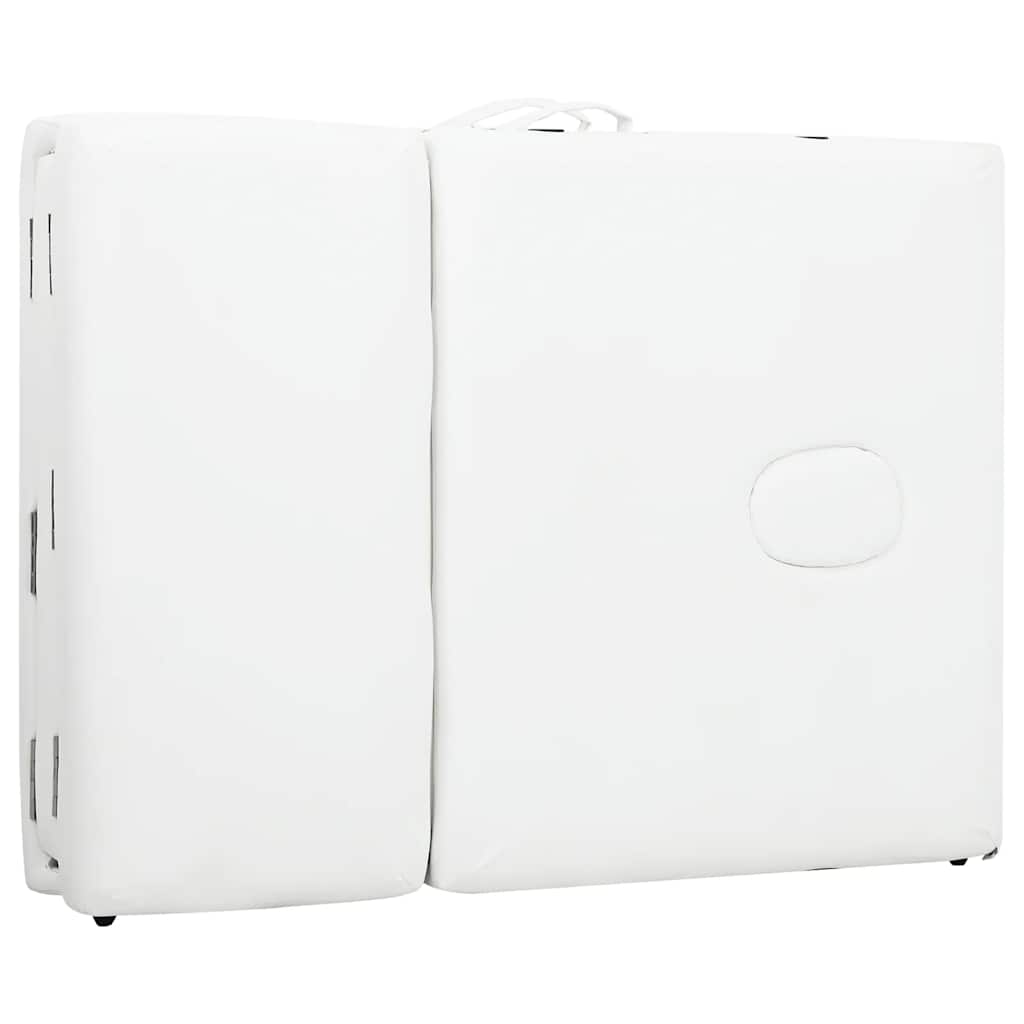 Creme White Foldable Massage Table 4 Zones with Aluminum Frame