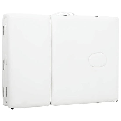 Creme White Foldable Massage Table 4 Zones with Aluminum Frame