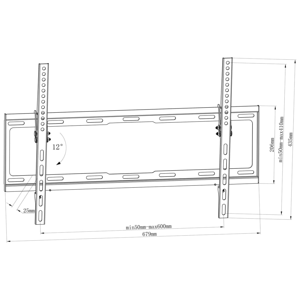 Tilt Wall Mounted TV Bracket 23.6" x 15.7" 32" - 70"