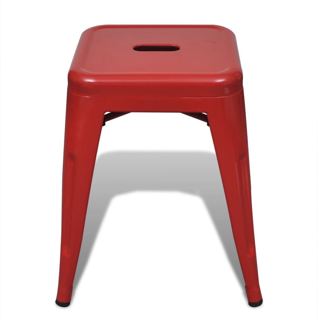 Stacking Stools 2 pcs Red Metal