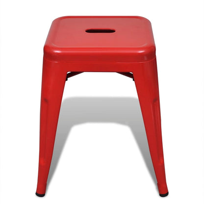 Stacking Stools 2 pcs Red Metal