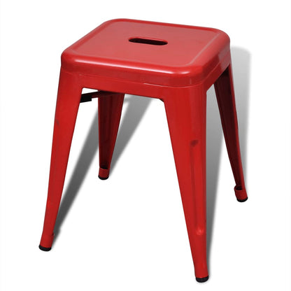 Stacking Stools 2 pcs Red Metal