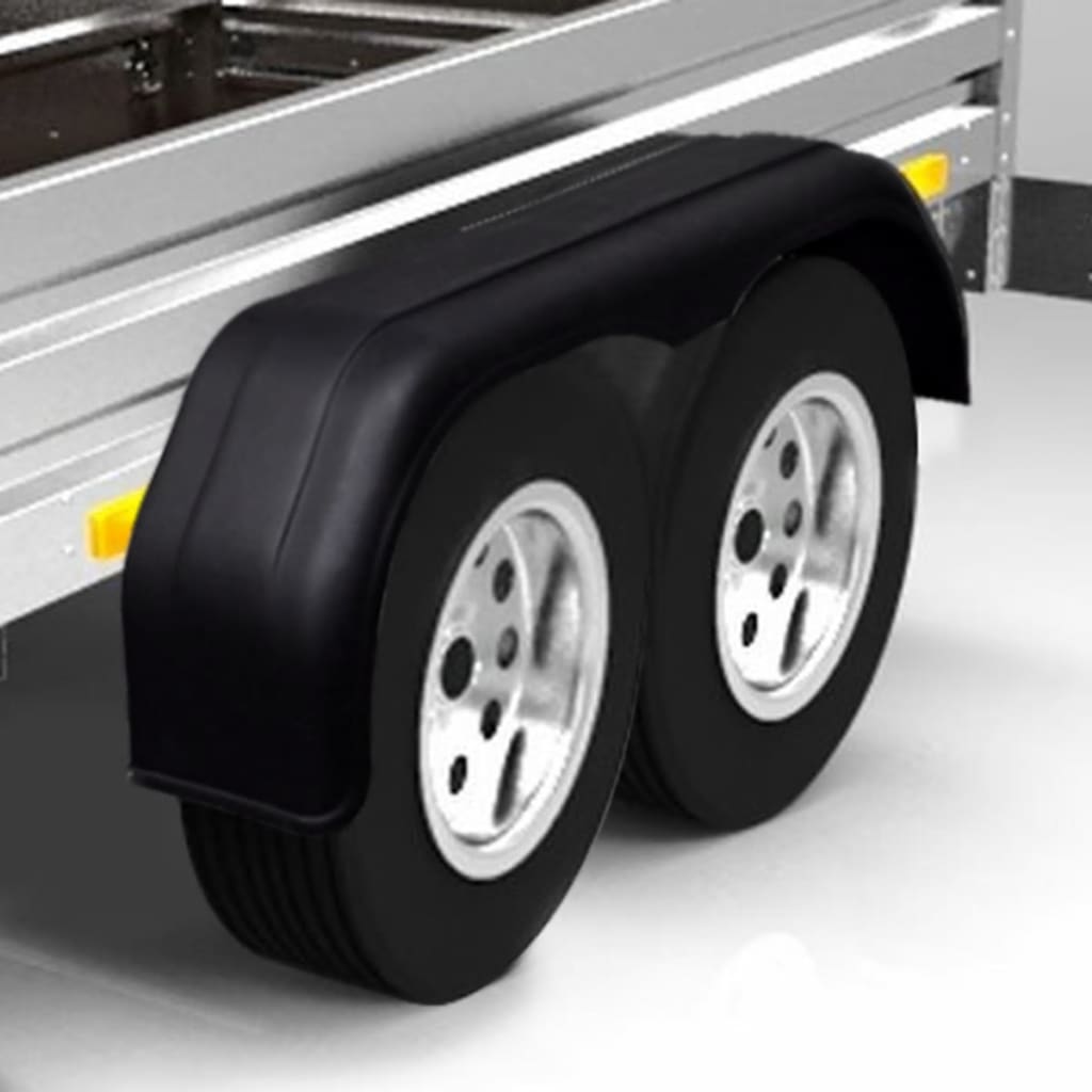 Tandem Mudguards for Trailer Wheels 2 pcs 9.4"x6.5"