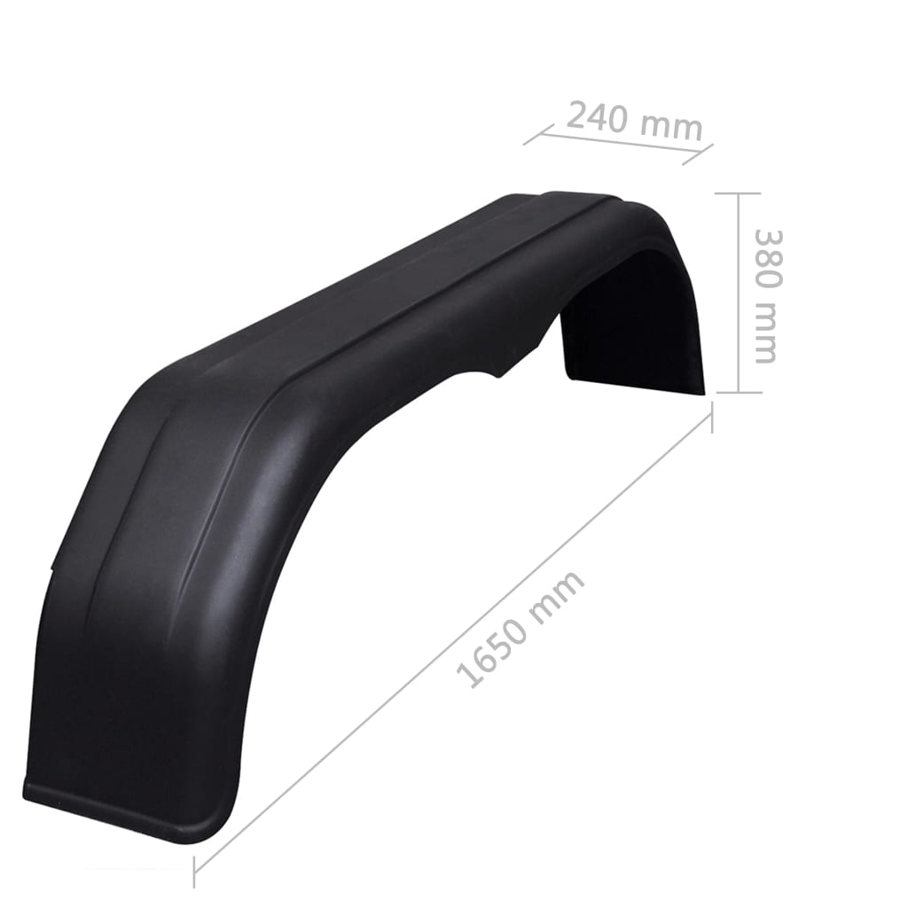 Tandem Mudguards for Trailer Wheels 2 pcs 9.4"x6.5"
