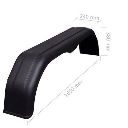 Tandem Mudguards for Trailer Wheels 2 pcs 9.4"x6.5"