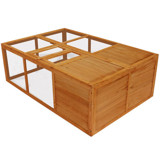 Animal Cage Brown Solid fir wood, Plywood Collapsible Animal Cage