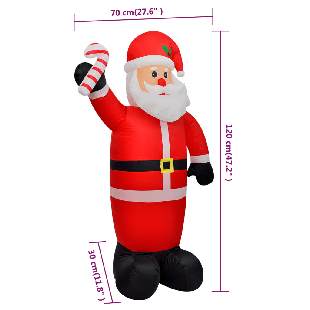Inflatable Santa Claus Red Polyester 47.2 in Christmas Inflatable
