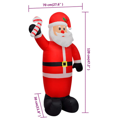 Inflatable Santa Claus Red Polyester 47.2 in Christmas Inflatable