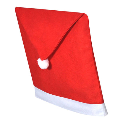 Chair Back Cover Red and White Polyester Felt Fits Most Chairs